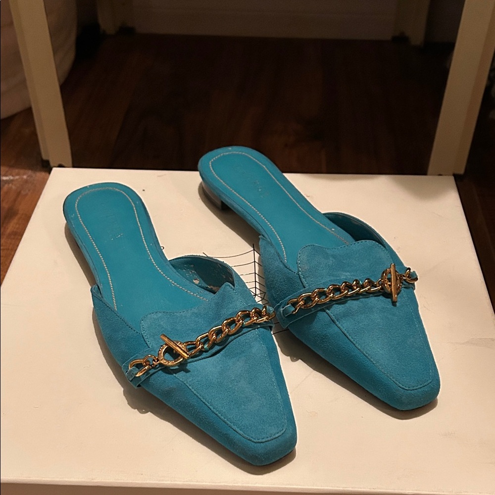Ralph Lauren Teal Mules